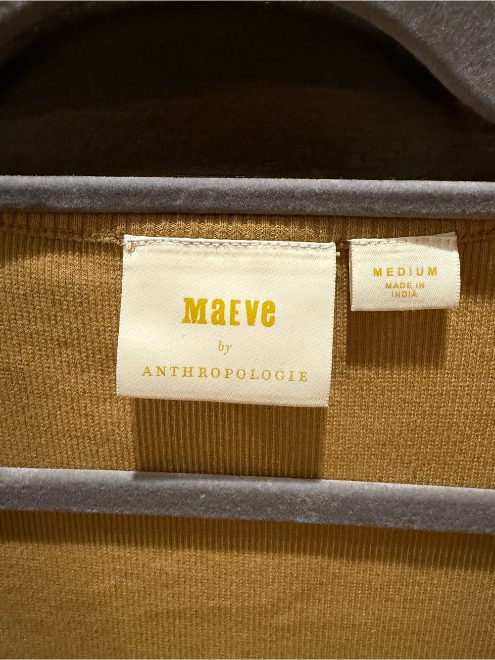 MAEVE Anthropologie Mustard Puff-Sleeve Knit Top Size M Unique! - Picture 5 of 9
